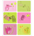 Cartoon animals card vector image