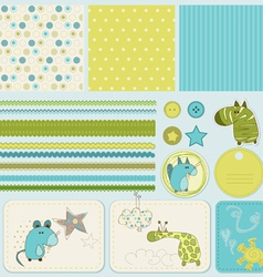 Baby scrapbook elements vector image