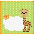 Cute teplate for postcard with giraffe vector image