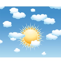Clouds and sun in the sky vector image