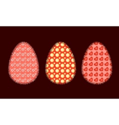 Three Easter eggs 2 vector image