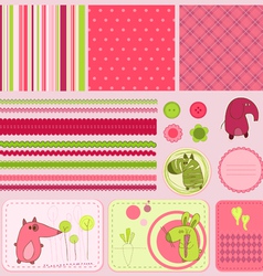 Baby scrapbook elements vector image