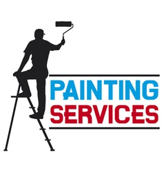 Painting services design - man painting the wall vector image