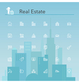 Real Estate Line Icons vector image