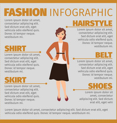 Girl in autumn suit fashion infographic vector image