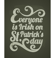Stpatricks day chalkboard design vector image