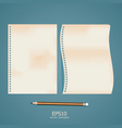 Old note paper with pencil vector image