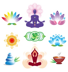 Oriental icons set vector image
