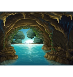 A cave and a water vector image