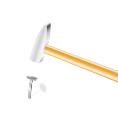 Nail and hammer vector image