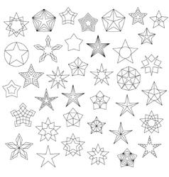 Linear stars set Royalty Free Vector Image - VectorStock