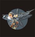 Military pin-up vector image