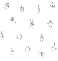 Hands gestures hand drawn set logo design Vector Image