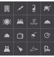 Black hotel icons set vector image