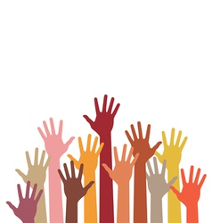 Raised hands vector image