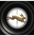 Hunting season running hare wild rabbit sniper vector image