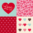 Set of heart pattern background for valentines day vector image