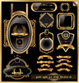 Golden labels and design elements set vector image