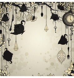 Abstract vintage background with tea party theme vector image