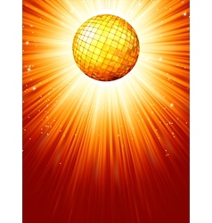 Sparkling orange red disco ball EPS 8 vector image