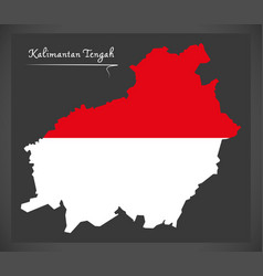 Kalimantan tengah indonesia map with indonesian Kalimantan tengah indonesia map with indonesian vector image