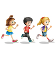 Kids running vector image