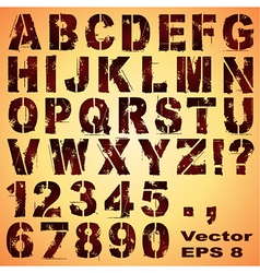 Stencil Letters and Numbers vector image