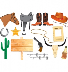 Cowboy elements vector image