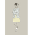 Illustration with girl vector image