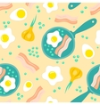 Seamless breakfast pattern vector image