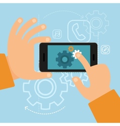 App development concept in flat style App development concept in flat style vector image