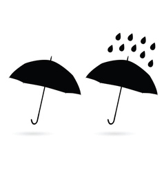 Umbrella silhouette and water drop Umbrella silhouette and water drop vector image