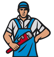 Plumber holding a wrench Plumber holding a wrench vector image