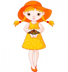 Girl with butterfly vector image