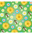 Bees and flowers vector image