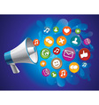 Icon megaphone with icon vector image