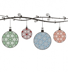 Christmas hanging decorations vector image