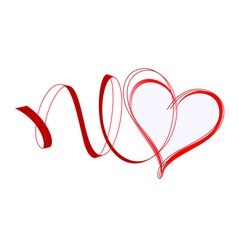 Heart with ribbons vector image