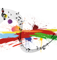 Grunge music notes vector image