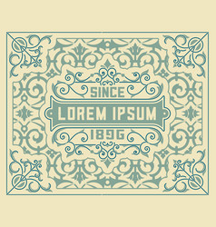 Old card baroque style wirh floral details vector image