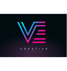 Ve v e letter logo design creative icon modern Vector Image