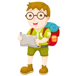 Kid Hiking vector image