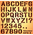 Stencil Letters and Numbers vector image