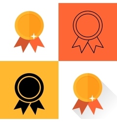 Set medals executed in different flat style High Set medals executed in different flat style High vector image