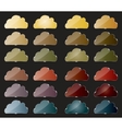 Glass button with cloud icon vector image