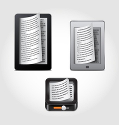 E-reader icons vector image