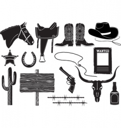 Cowboy elements vector image