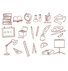 Education related doodle icons vector image