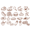 Food related icon set vector image