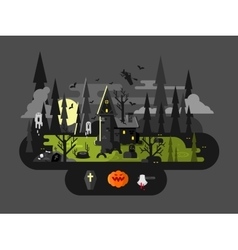 Halloween house at night Halloween house at night vector image
